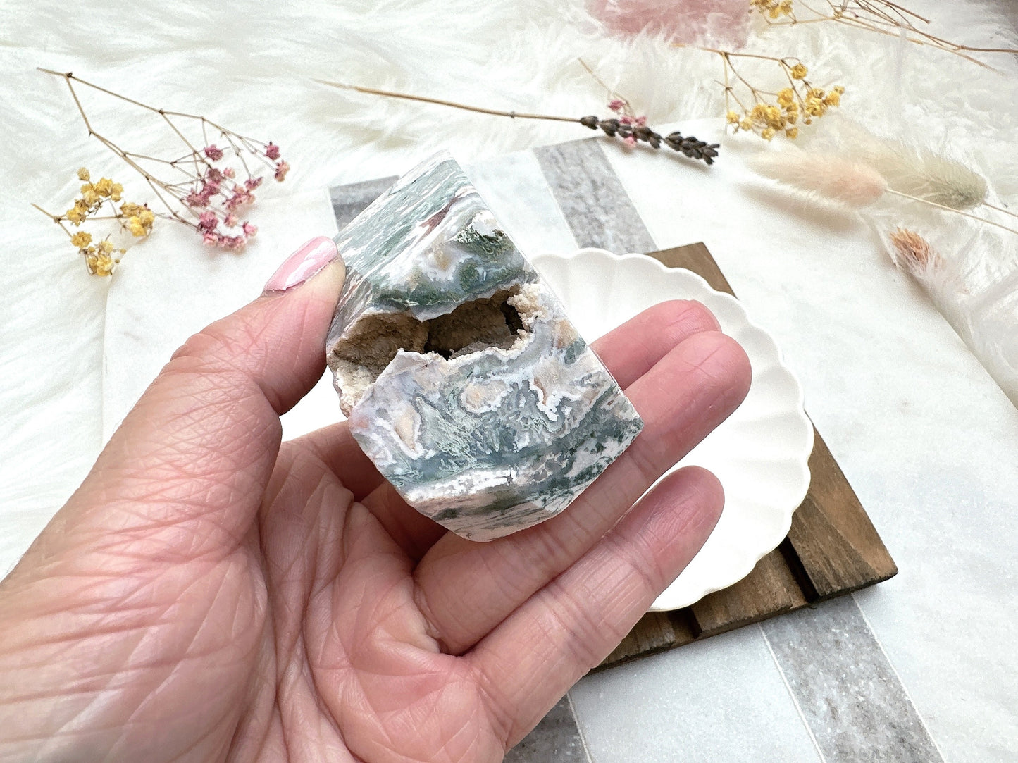 Pink Moss Agate Gusher