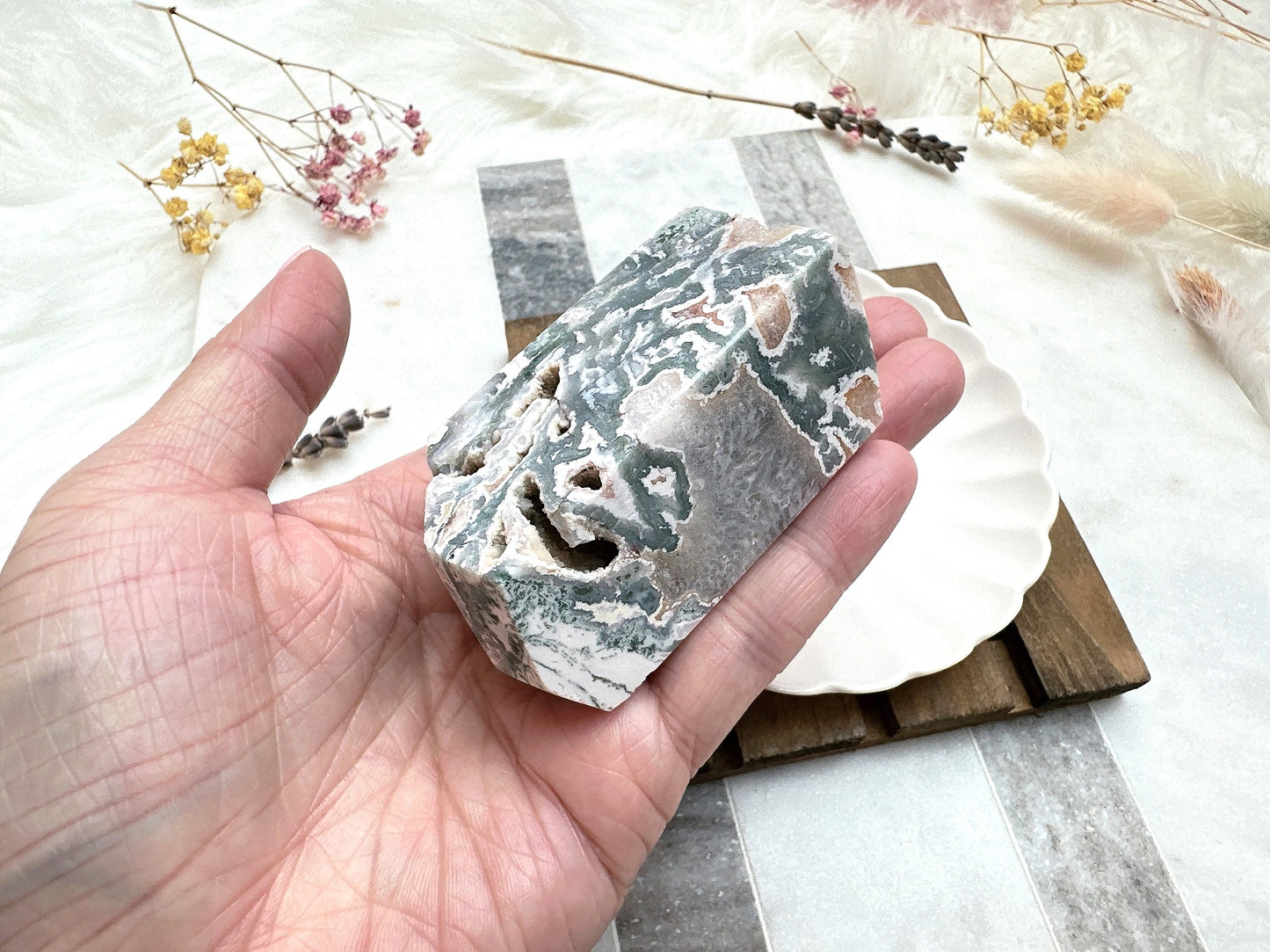 Pink Moss Agate Gusher