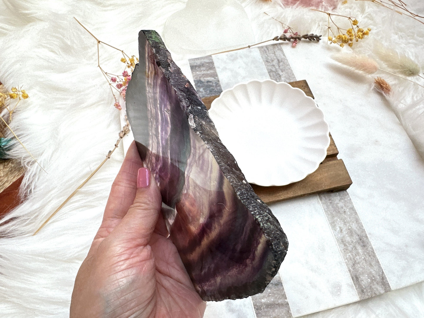 Rainbow Fluorite Slab