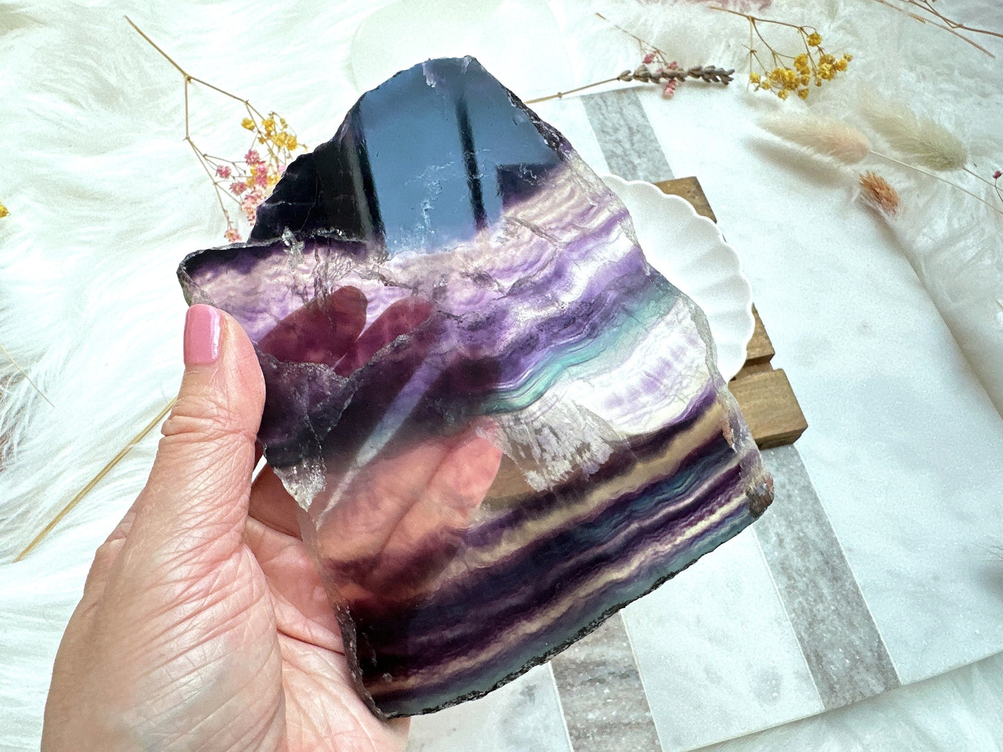 Rainbow Fluorite Slab