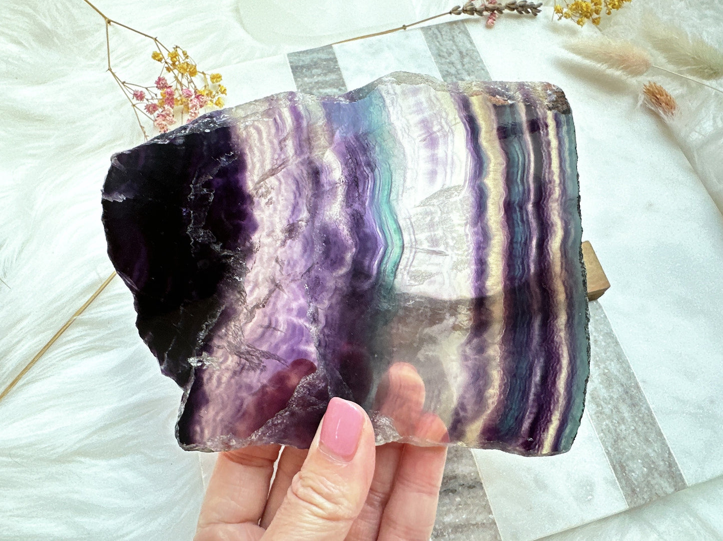 Rainbow Fluorite Slab