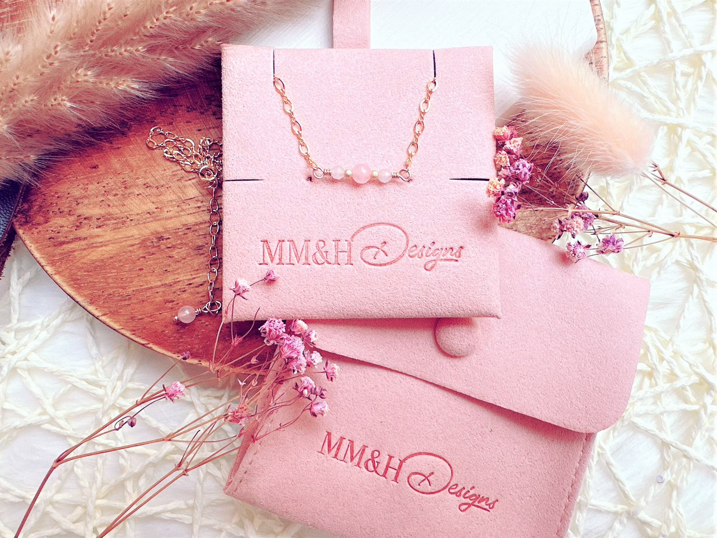 Rose Quartz Gold Chain Necklace