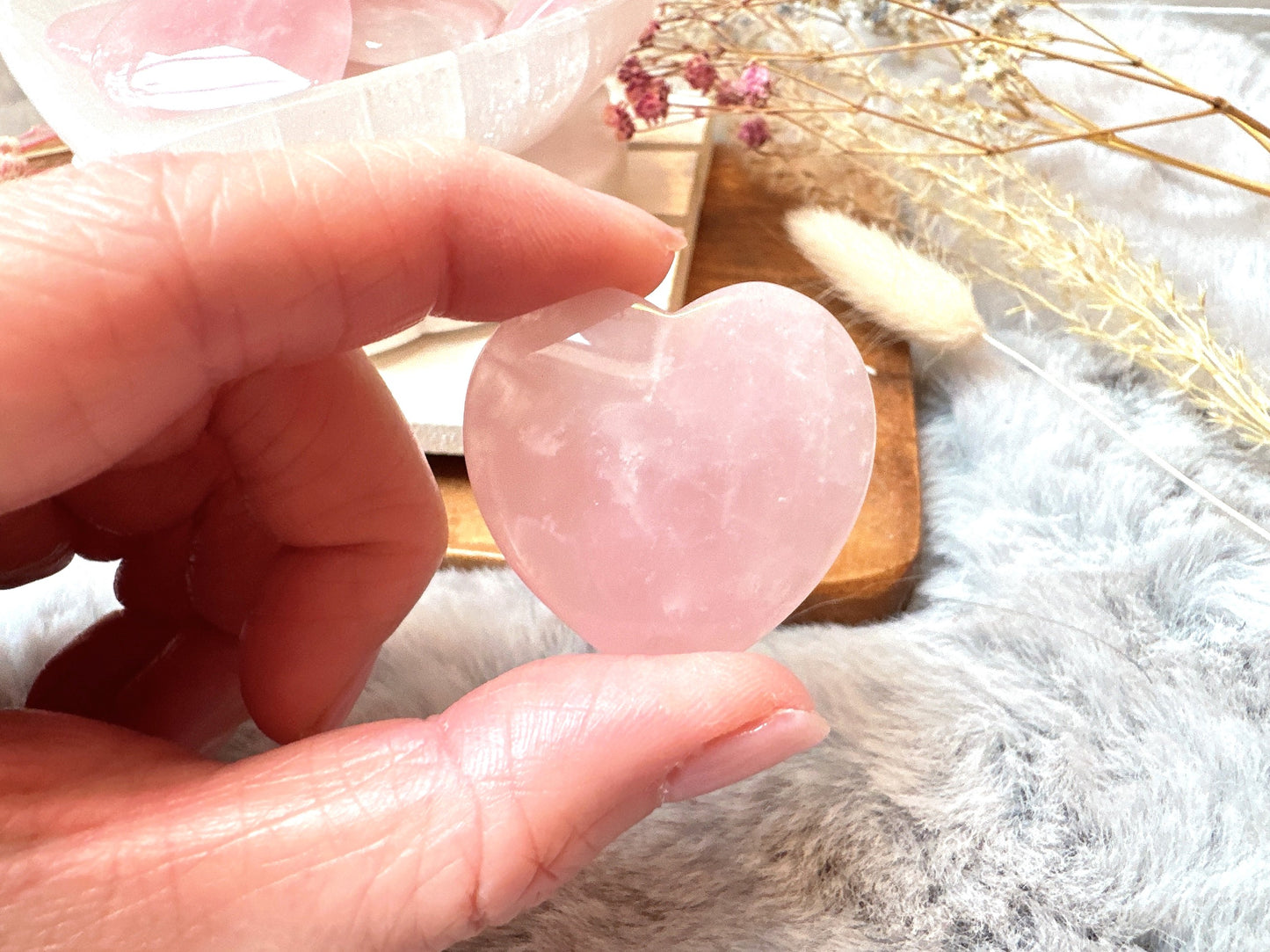 Small Rose Quartz Crystal Heart