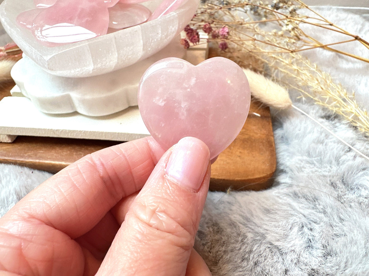 Small Rose Quartz Crystal Heart