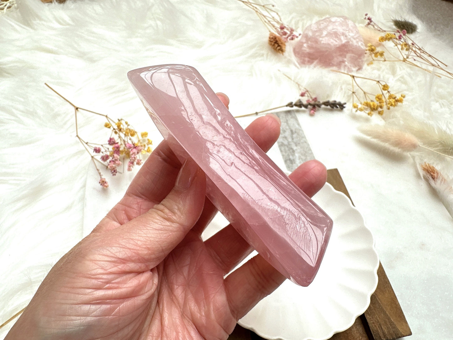Small Rose Quartz Moon Bowl/Dish