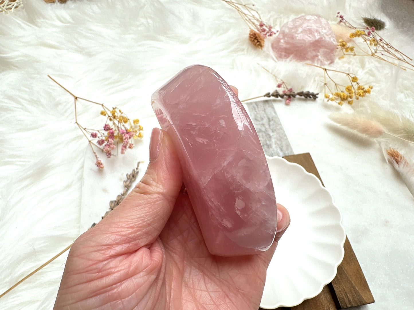 Small Rose Quartz Moon Bowl/Dish