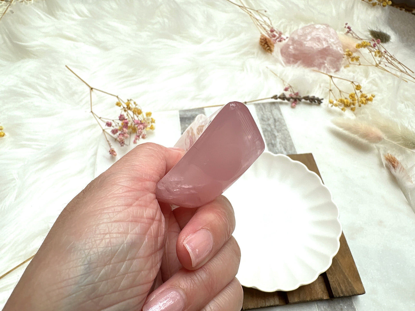 Small Rose Quartz Moon Bowl/Dish