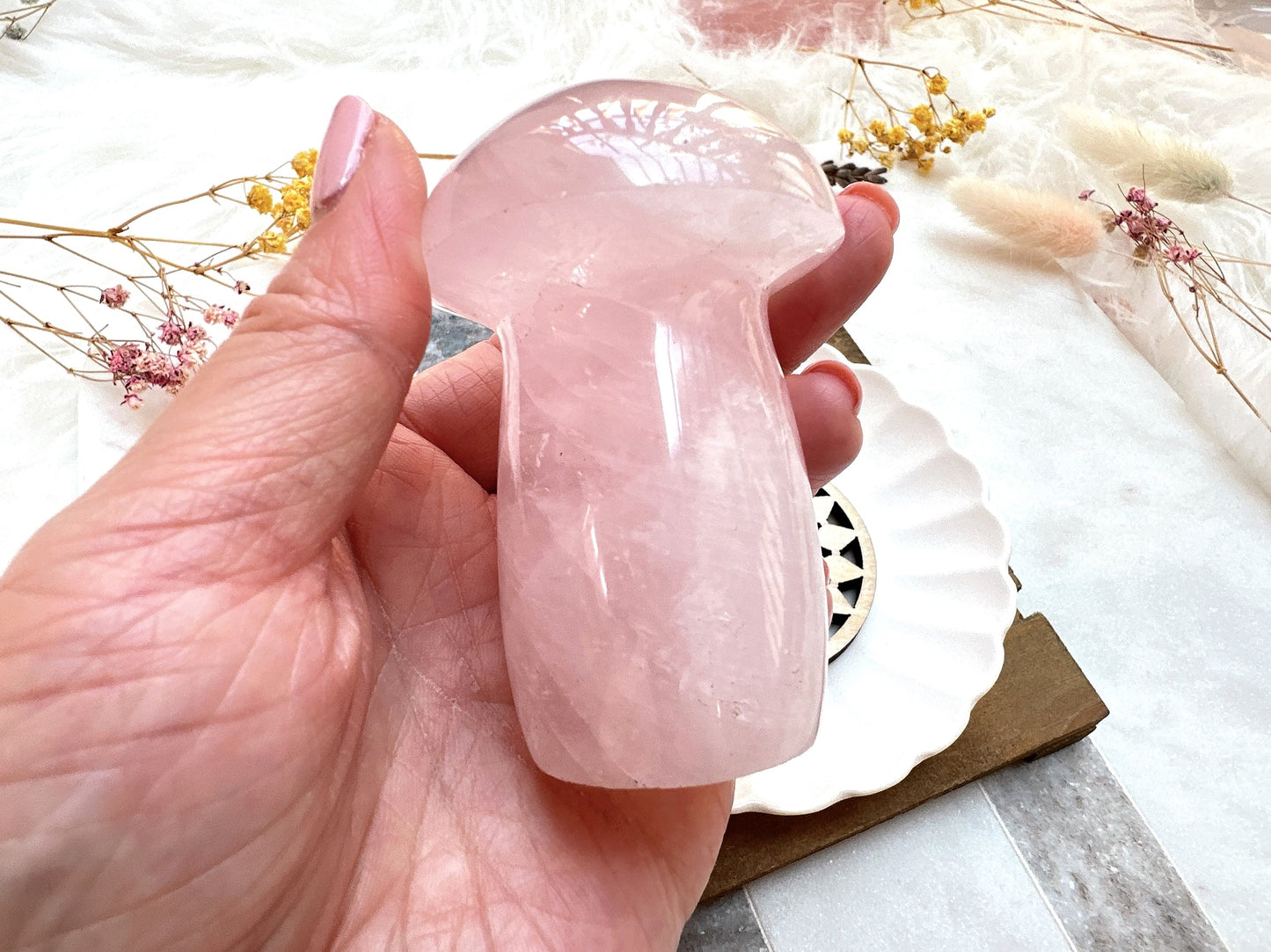 Rose Quartz Mushroom