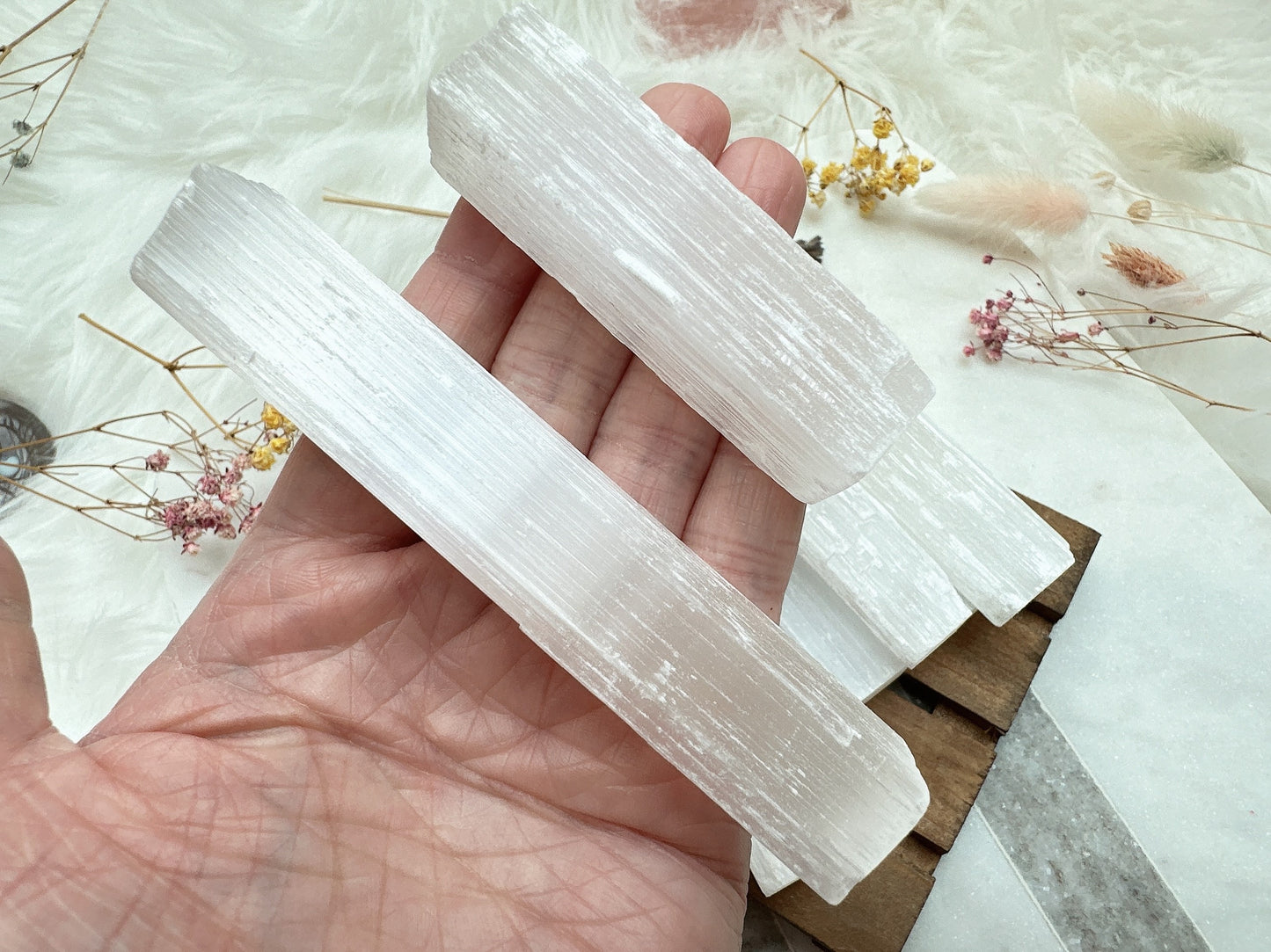 One Raw Selenite Stick