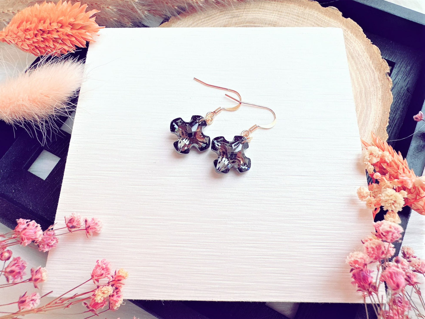Crystal Cross Earrings