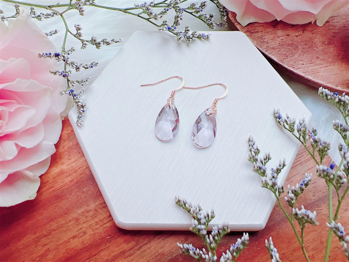 Crystal Pear Drop Earrings
