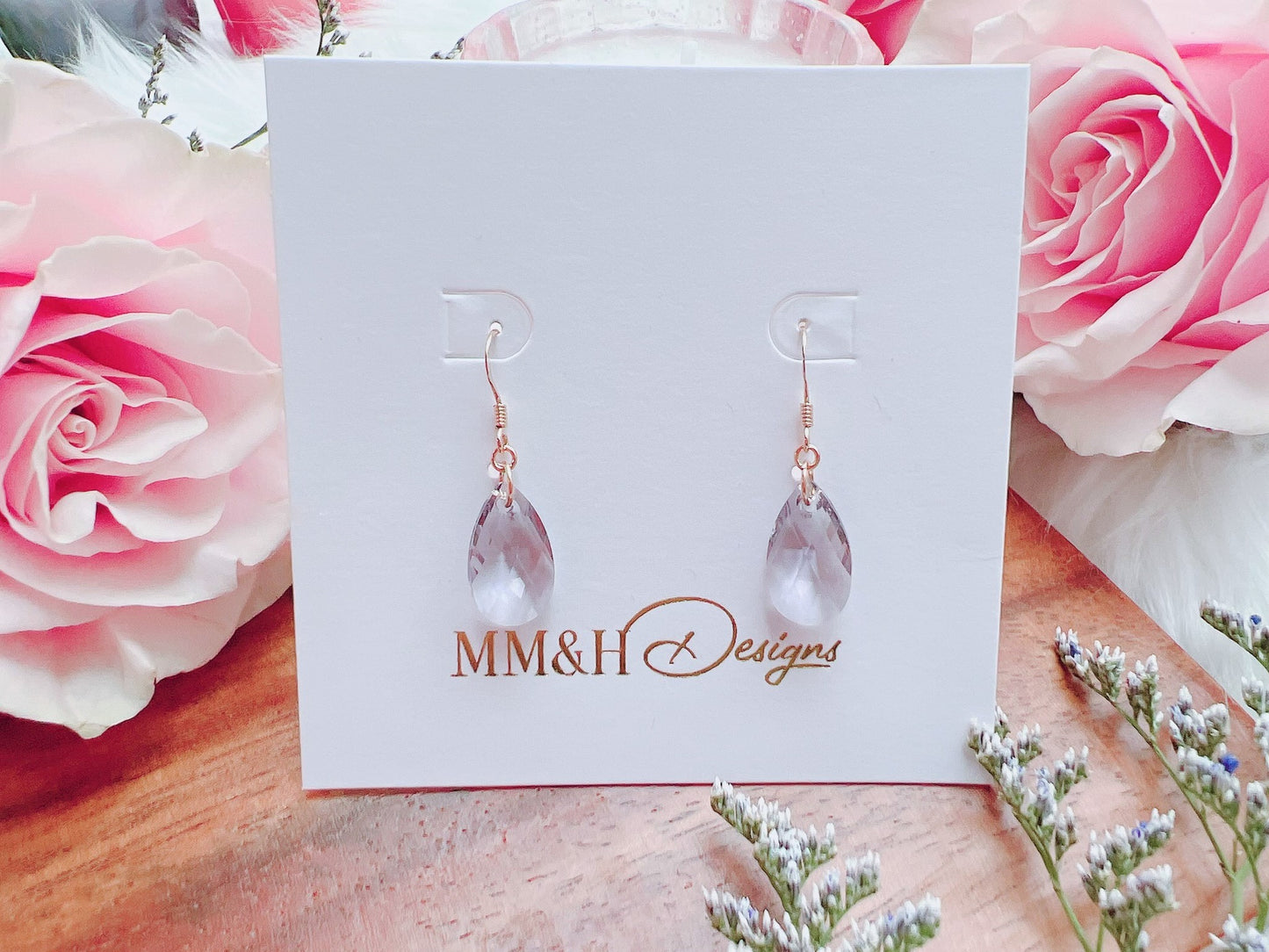 Crystal Pear Drop Earrings
