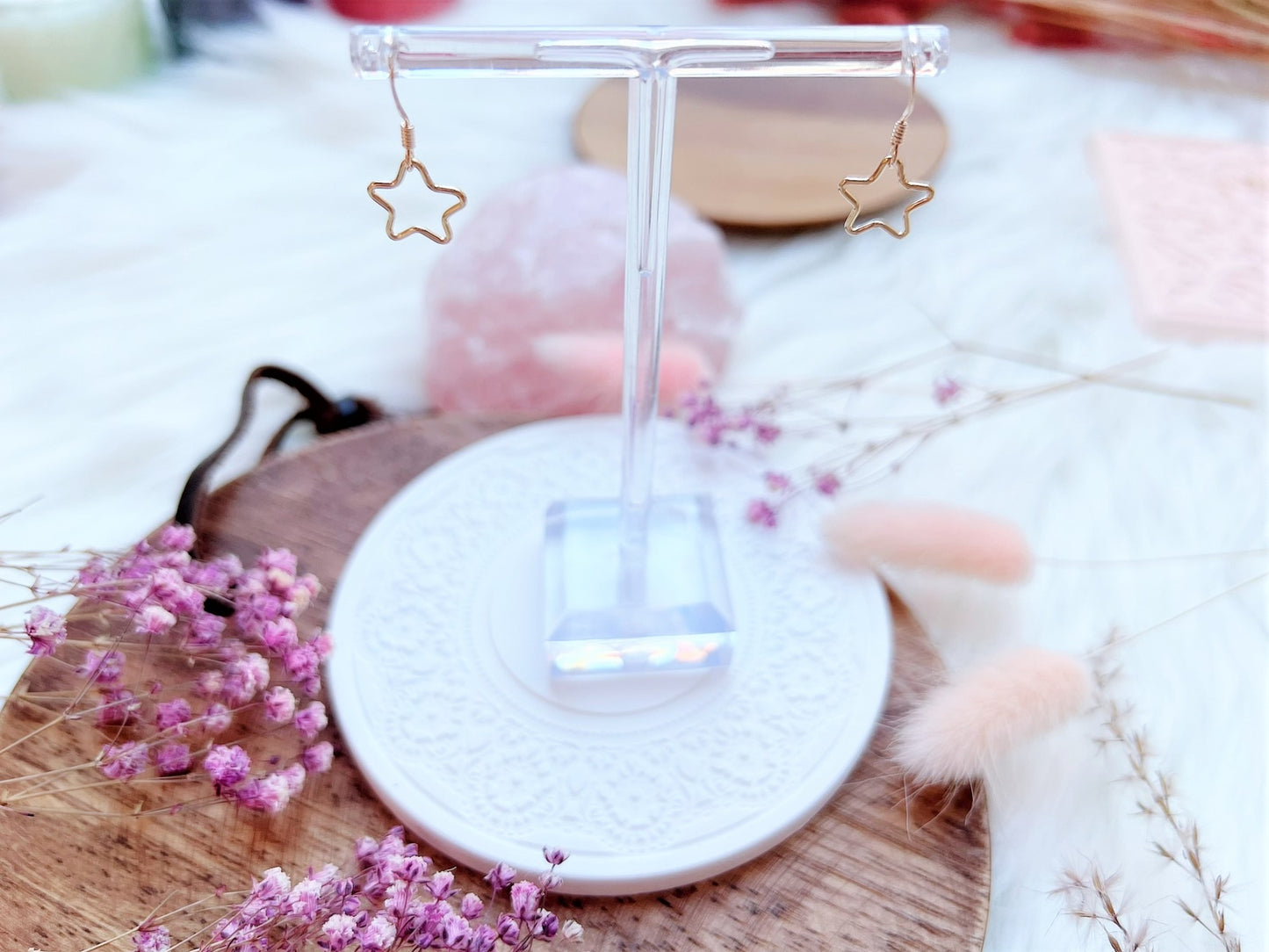 Gold Star Charm Earrings