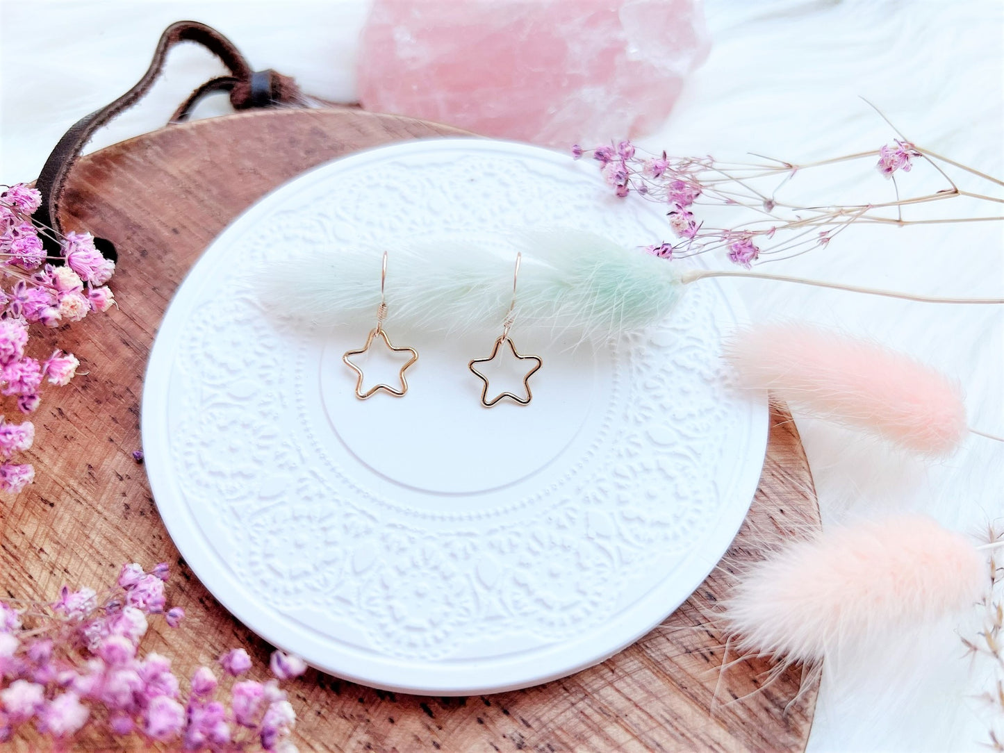 Gold Star Charm Earrings