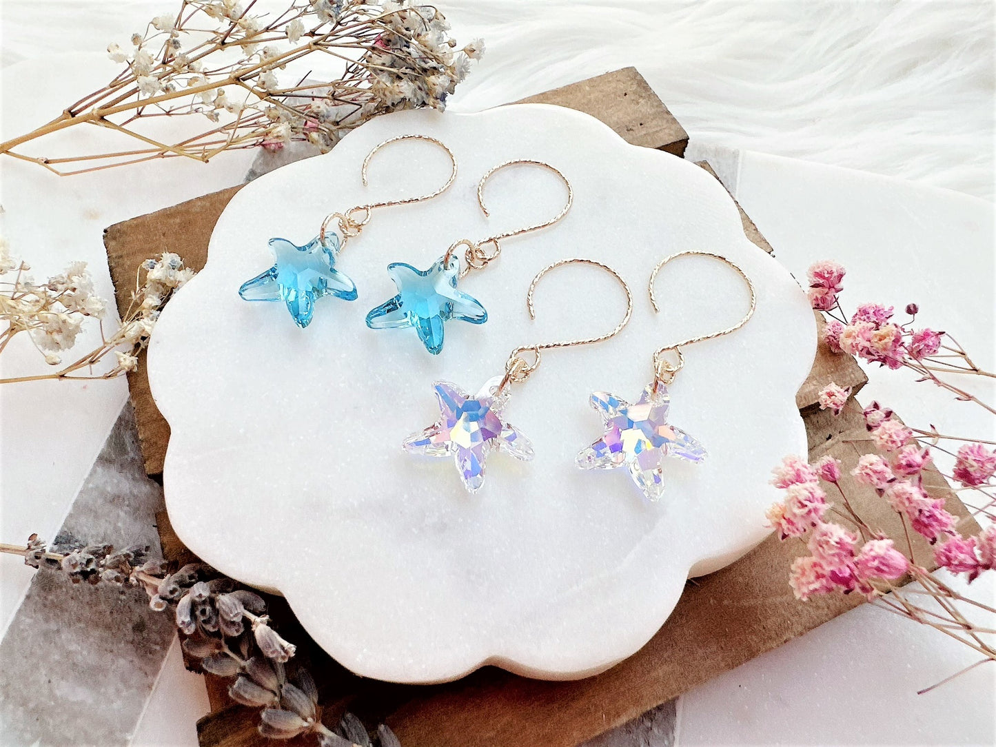 Crystal Starfish Earrings