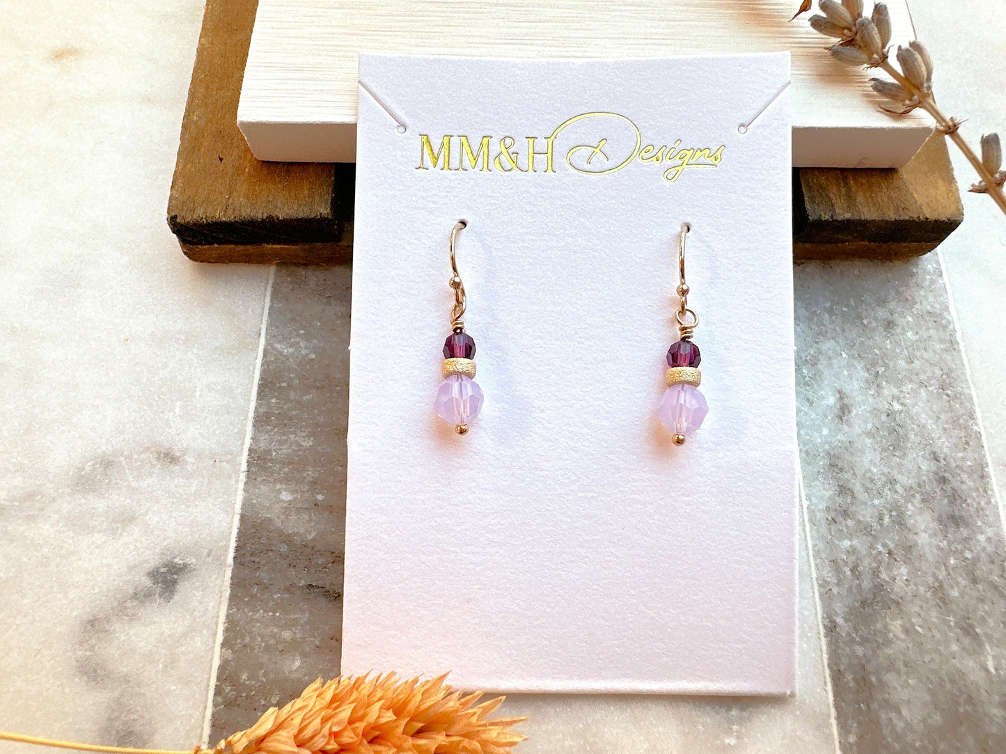 Crystal Earrings with Stardust Bead