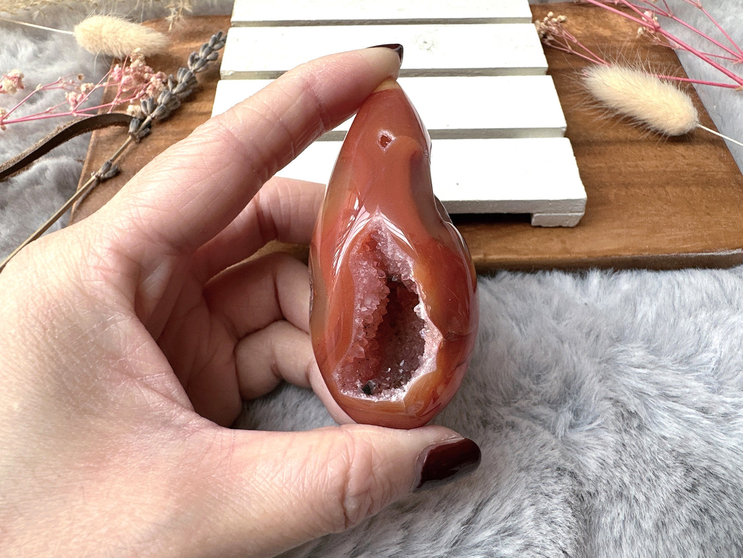 Small Carnelian Druzy Egg