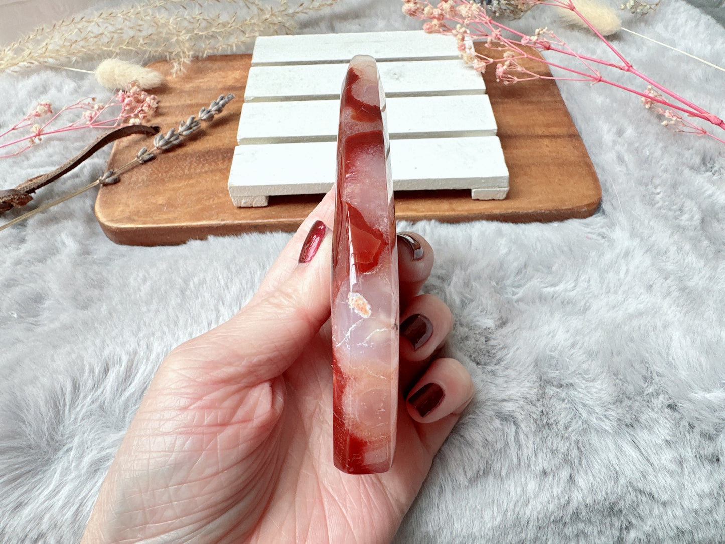 Carnelian with Flower Agate Flame