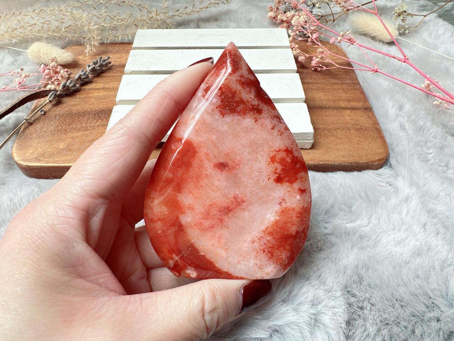 Carnelian with Flower Agate Flame