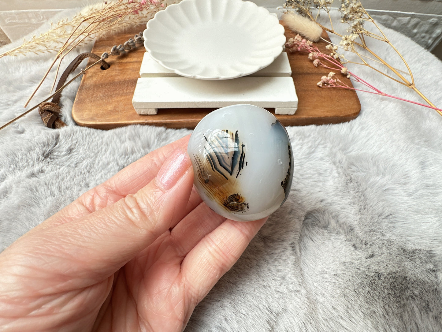 Small Agate Palm Stone