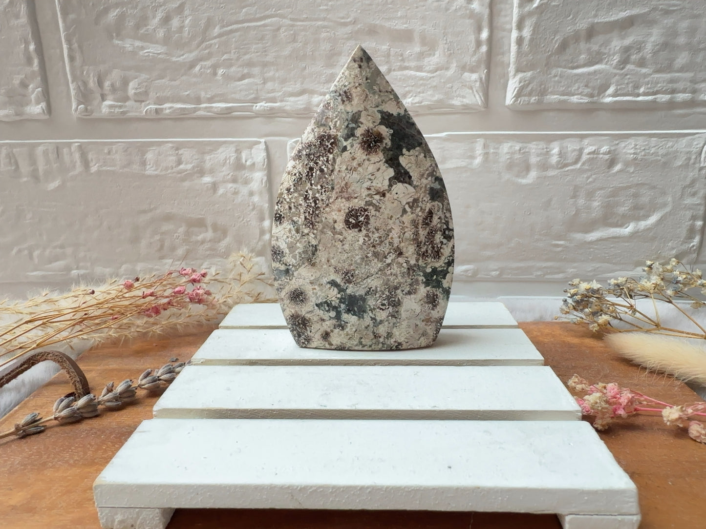 Green Flower Jasper Flame/Free Form