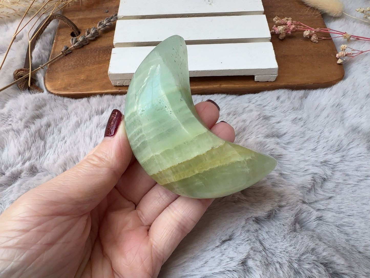 Pistachio Calcite Moon (Imperfect)