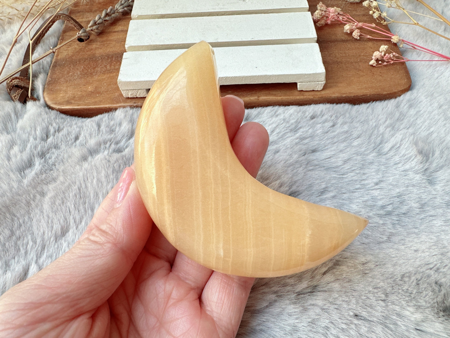 Orange Calcite Moon