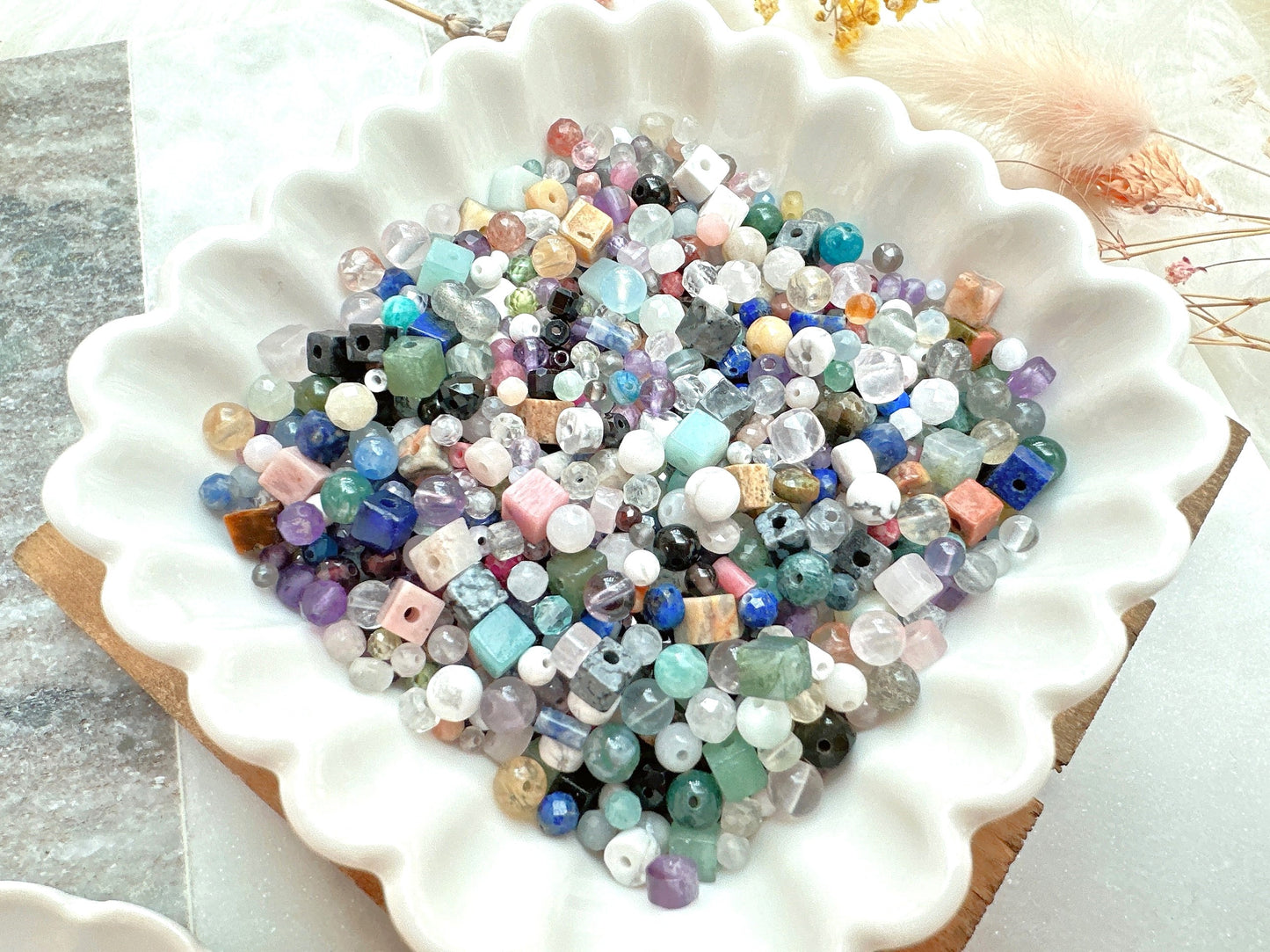 Tiny 2~4mm Loose Assorted Semi-Precious Gemstone Beads | 25g Bag