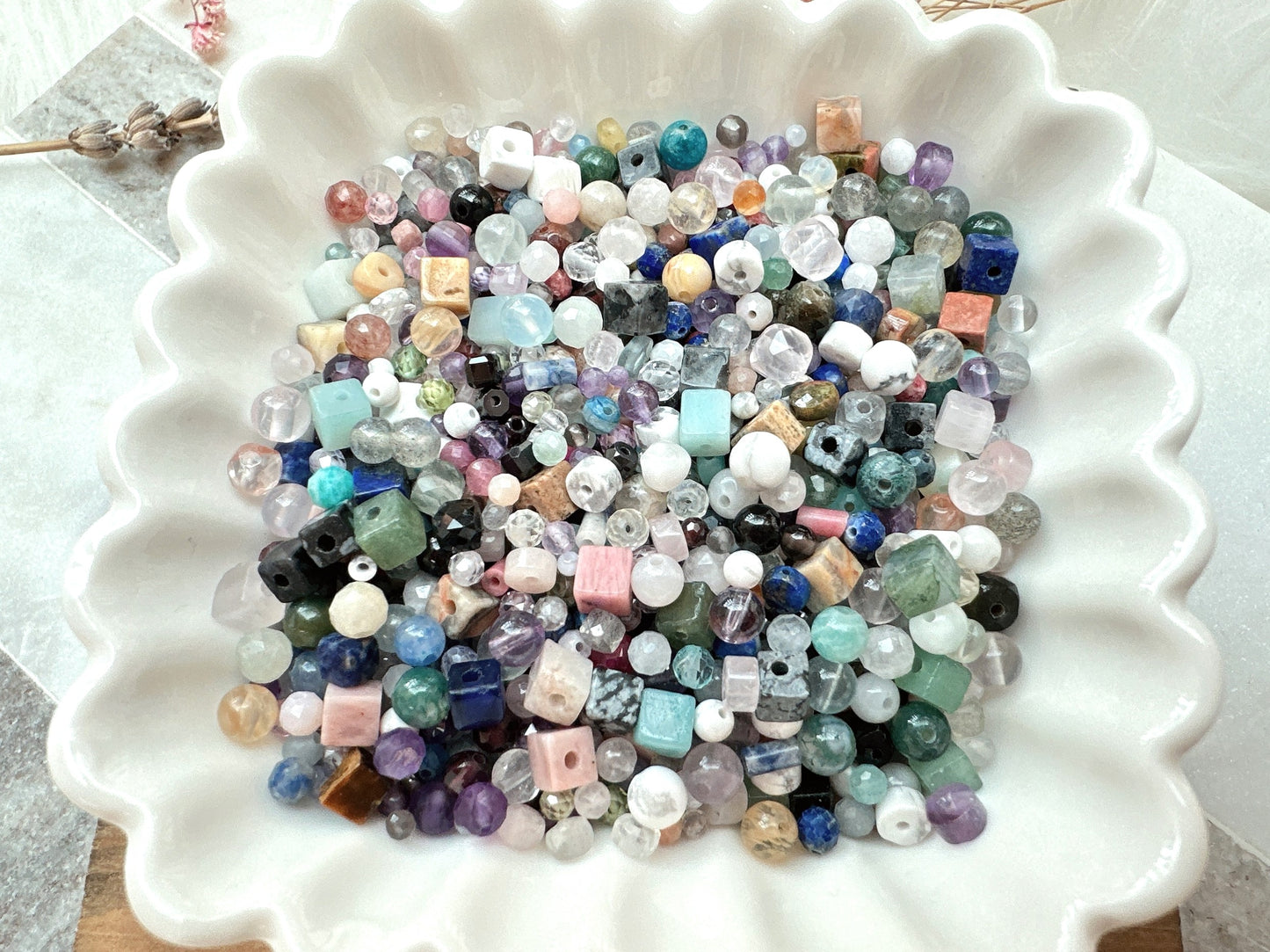 Tiny 2~4mm Loose Assorted Semi-Precious Gemstone Beads | 25g Bag