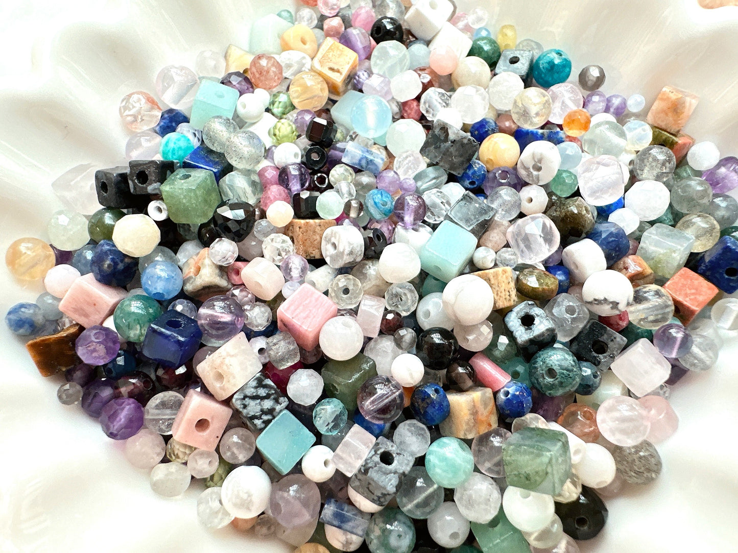 Tiny 2~4mm Loose Assorted Semi-Precious Gemstone Beads | 25g Bag