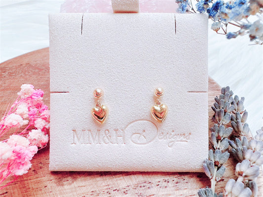 Puffy Heart Stud Earrings