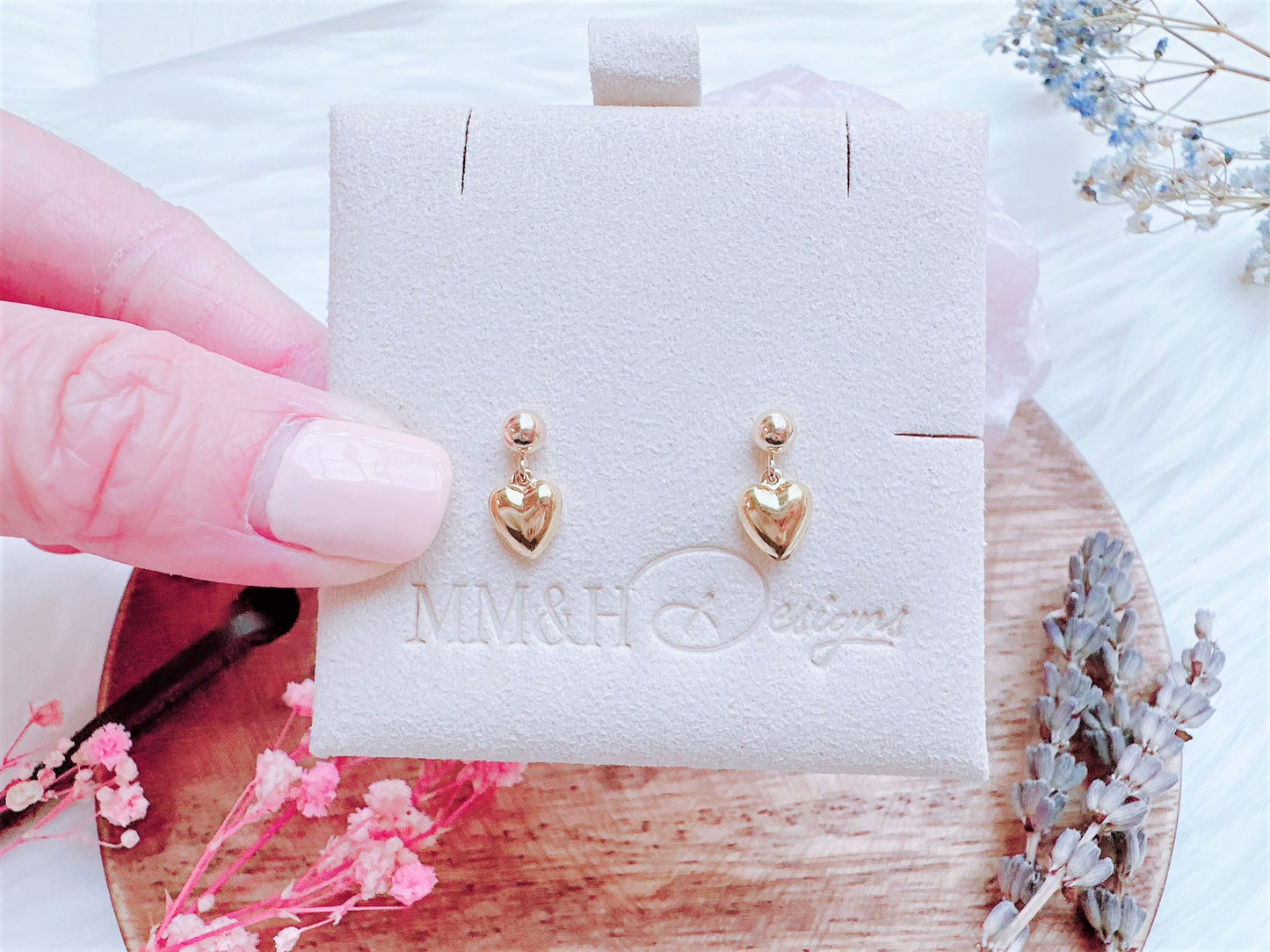 Puffy Heart Stud Earrings
