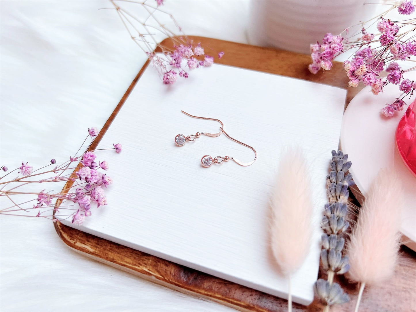 Cubic Zirconia Rose Gold Earrings