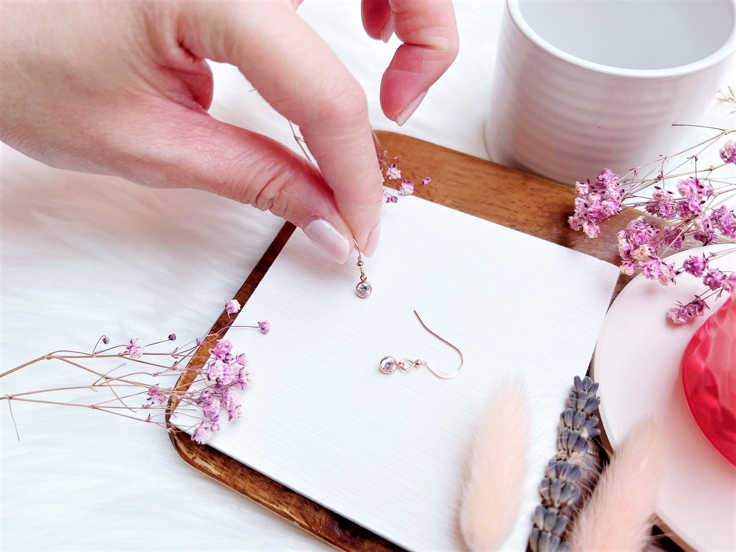 Cubic Zirconia Rose Gold Earrings