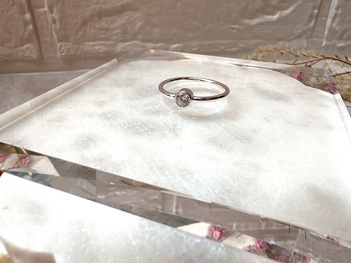 Cubic Zirconia Solitaire Ring