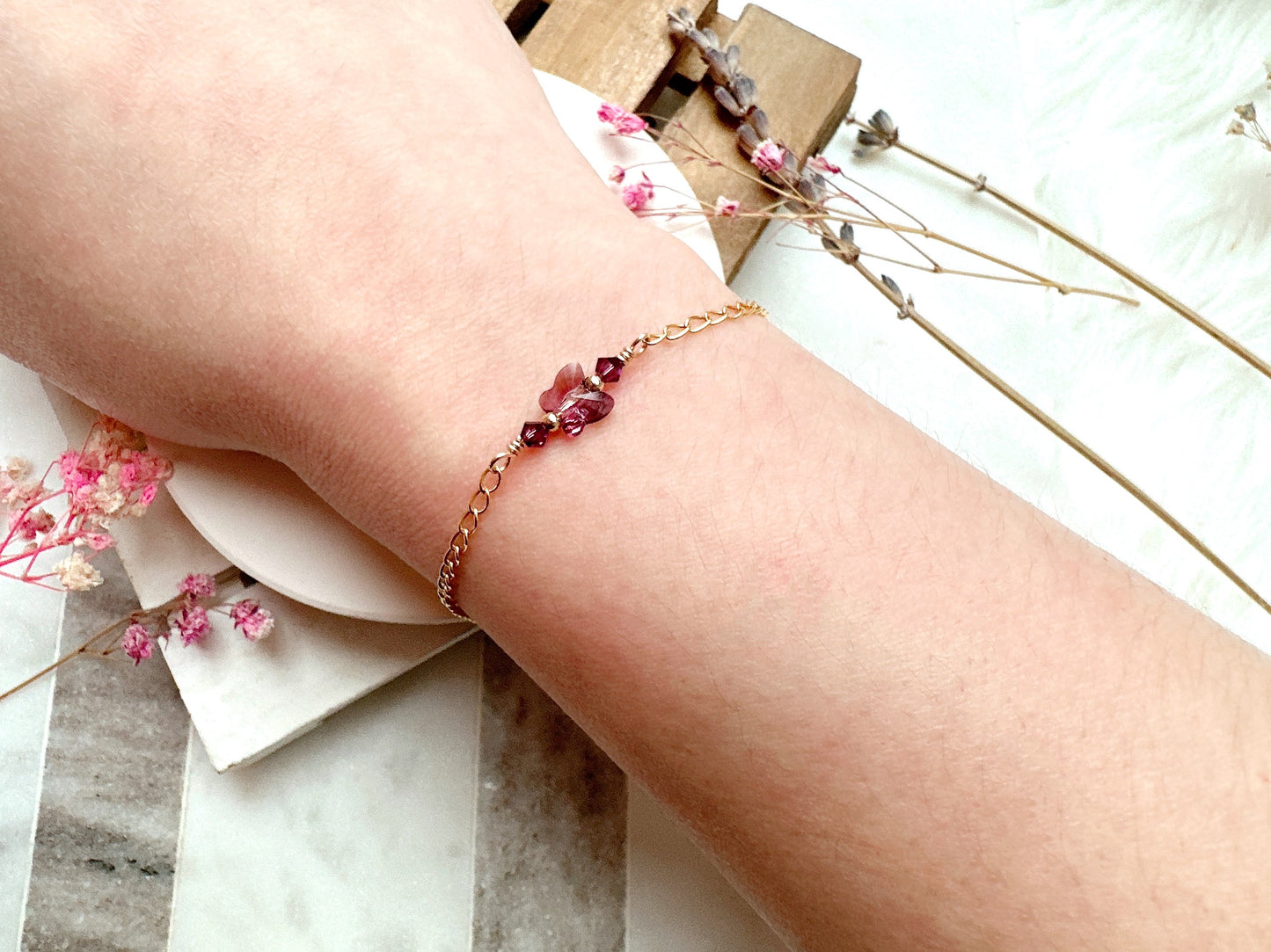 Crystal Butterfly Gold Chain Bracelet