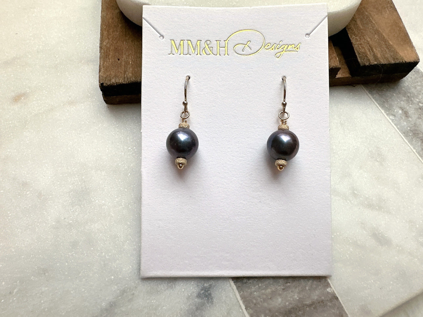 Elegant Rainbow Peacock Round Freshwater Pearl Earrings
