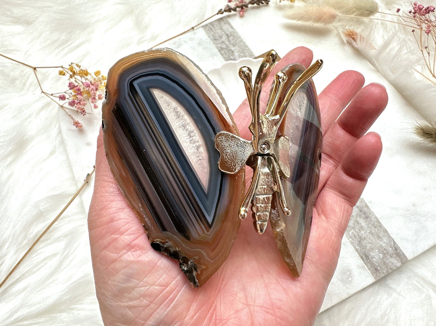 Agate Butterfly Figurine