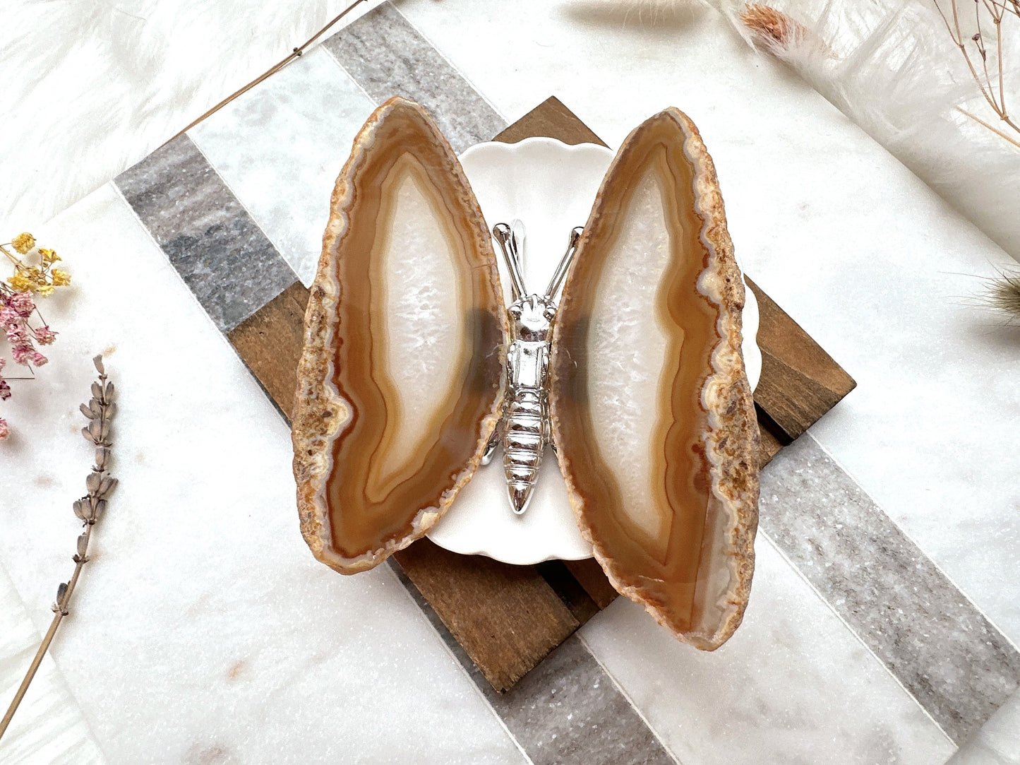 Agate Butterfly Figurine