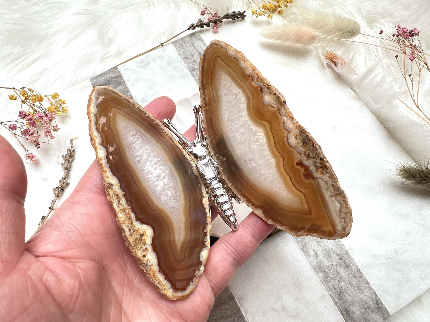 Agate Butterfly Figurine