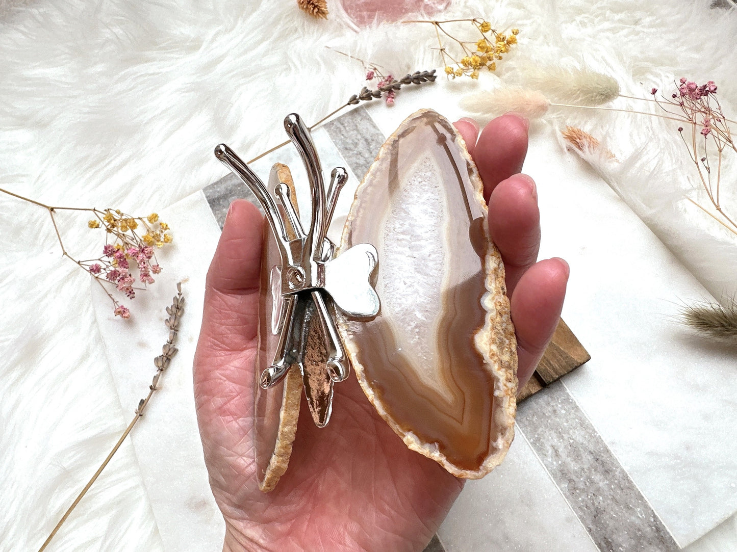 Agate Butterfly Figurine