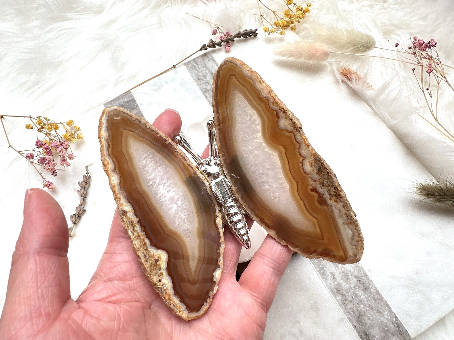 Agate Butterfly Figurine
