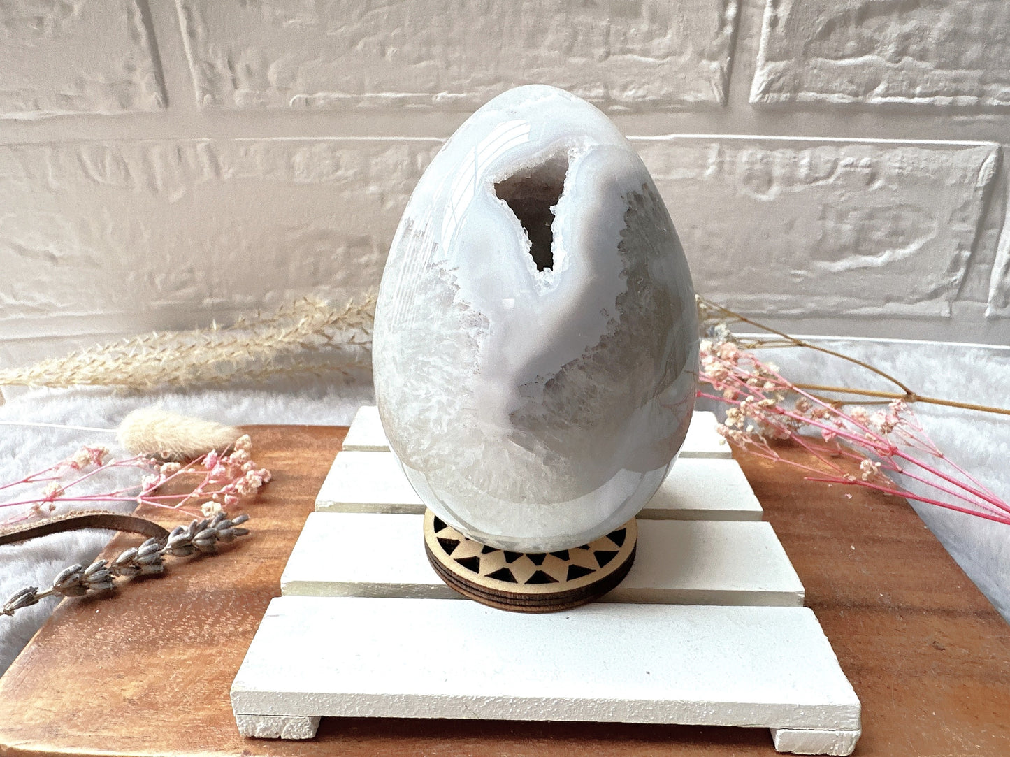Agate Egg with Druzy