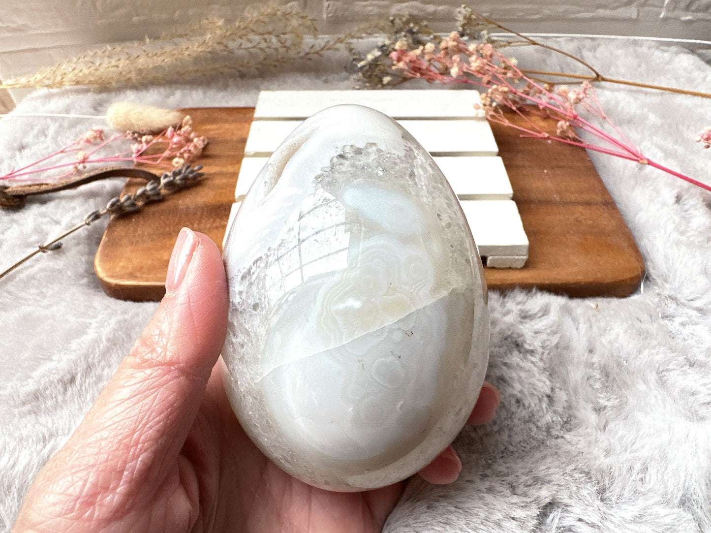 Agate Egg with Druzy