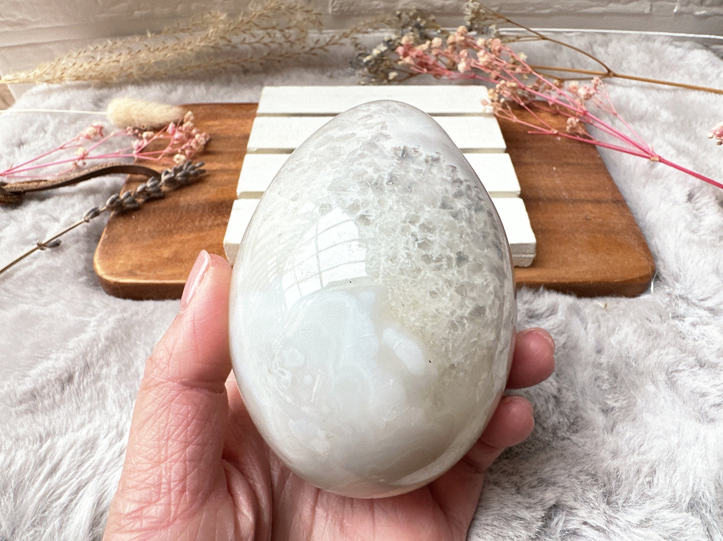 Agate Egg with Druzy