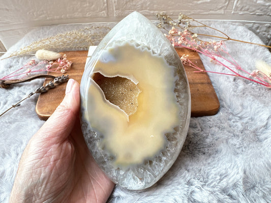 Large Agate with Druzy Free Form