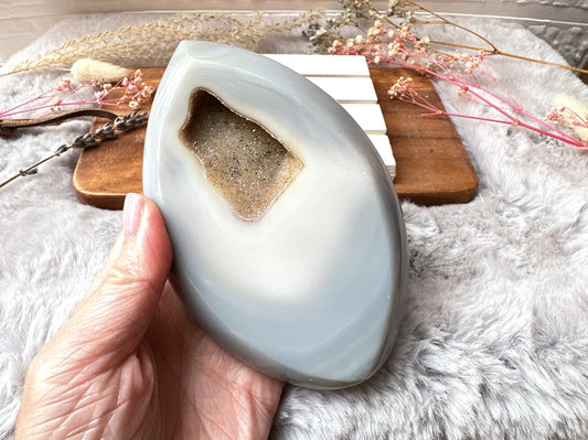 Large Agate with Druzy Free Form