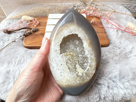 Large Agate with Druzy Free Form