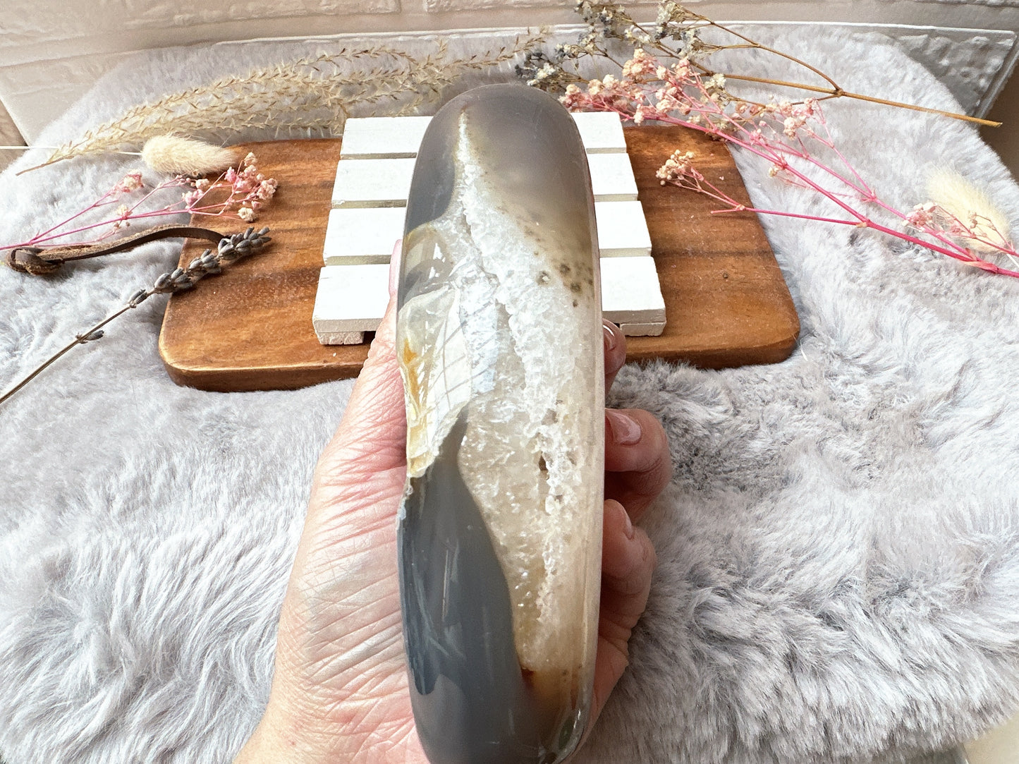 Large Agate with Druzy Free Form