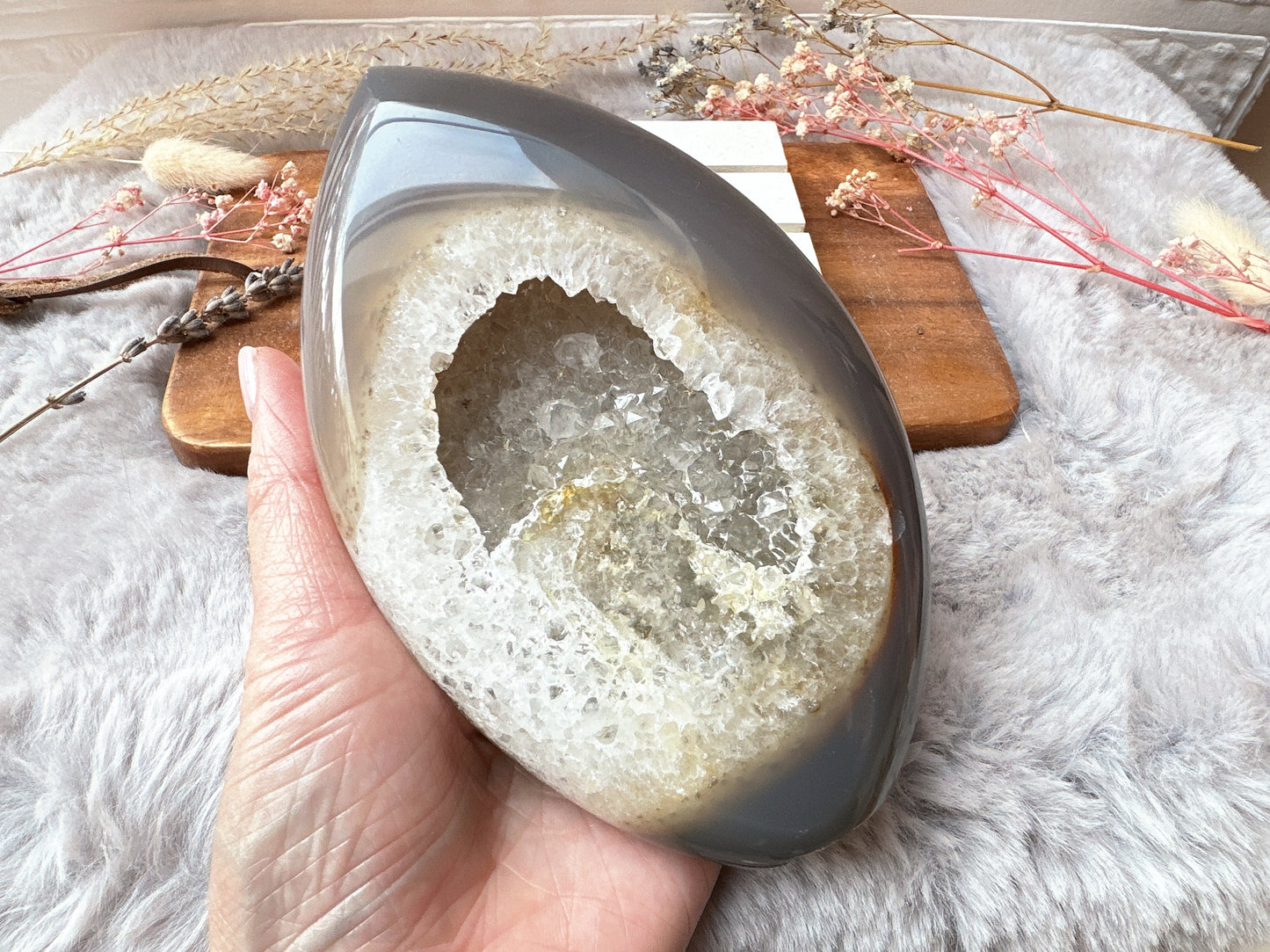 Large Agate with Druzy Free Form